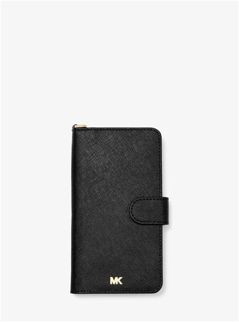 michael kors handyhülle iphone xs|Saffiano Leather Folio Case for iPhone X/XS .